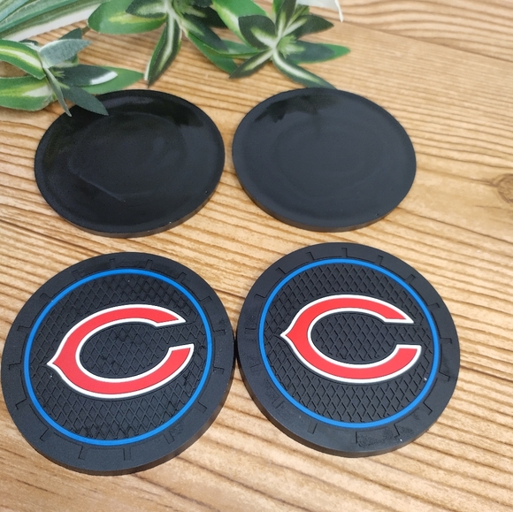 Chicago Bears Car Cup Coasters Set Of 4 - Picture 4 of 6